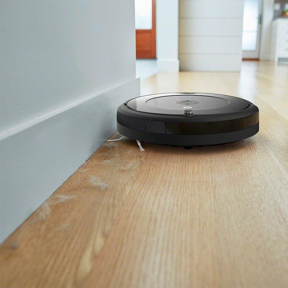 Sweeping Robot-90 Minutes Running Time and Self-Route Navigation-Robot Self-Detection of Stairs Robot Household Cleaning Pet Hair Allergies Hardwood Tile Floor Grey Carpet 